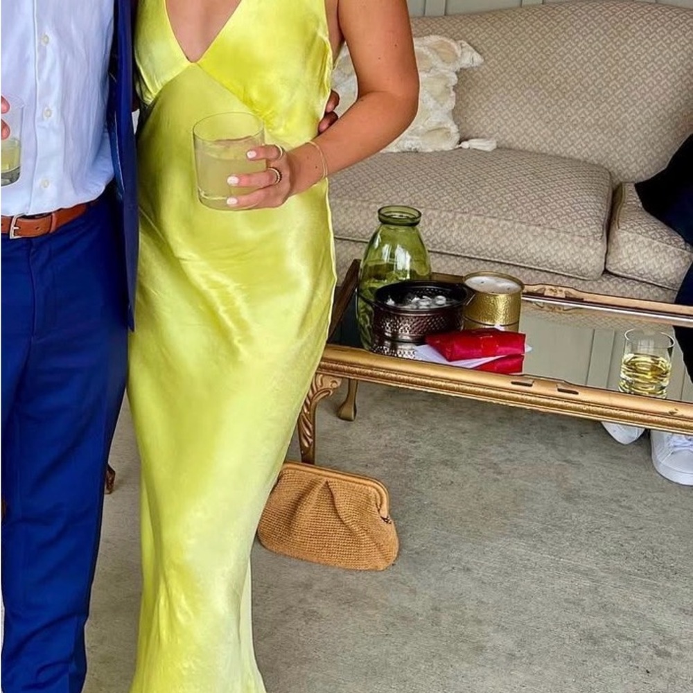 Rumored Sunny Yellow Satin Gown
